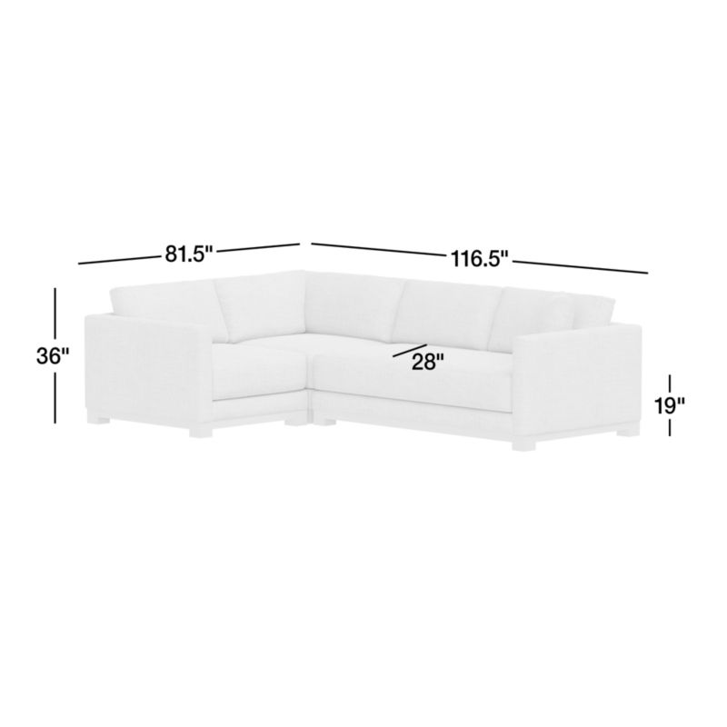 View Gather Deep Wood Base Bench 3-Piece L-Shaped Sectional Sofa - image 2 of 14