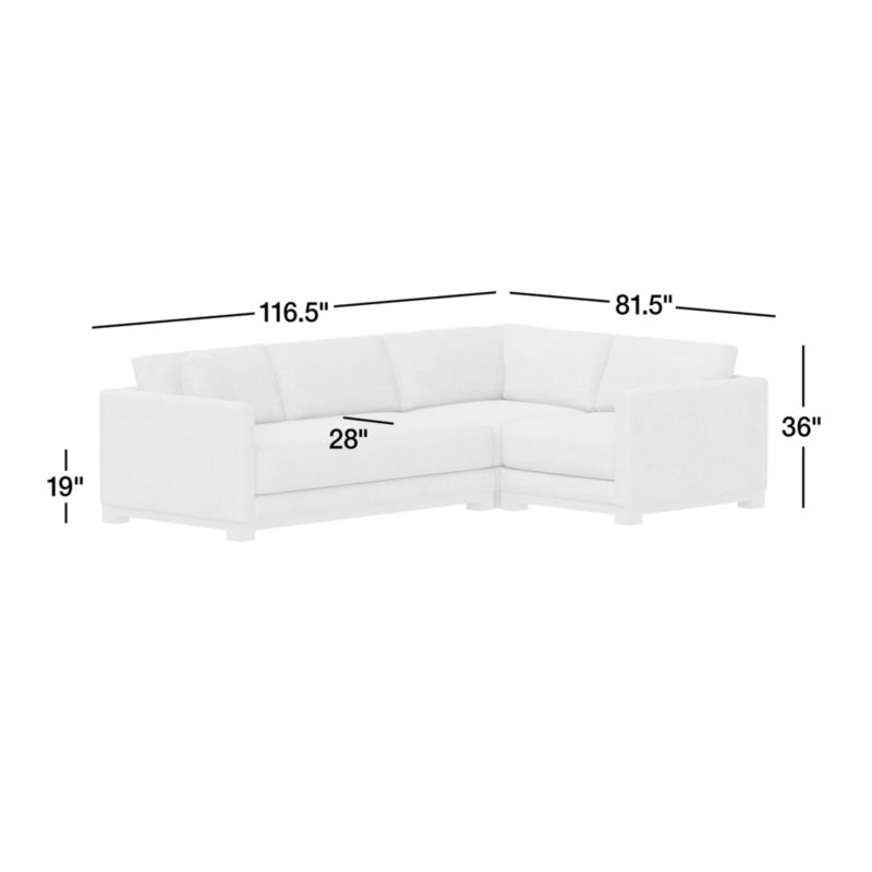 View Gather Deep Wood Base Bench 3-Piece L-Shaped Sectional Sofa - image 2 of 14