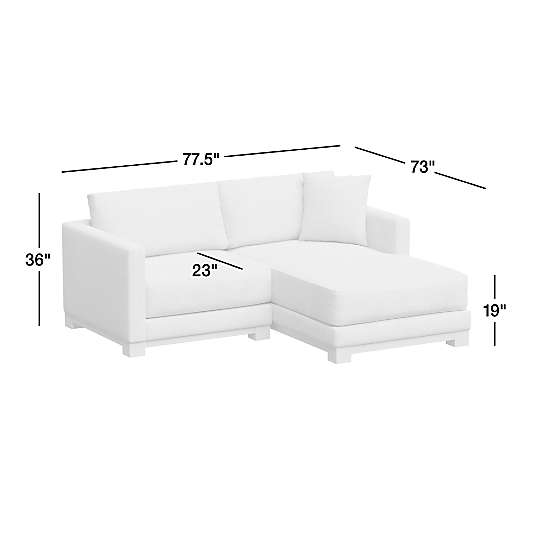 Gather Wood Base Leather 2-Piece Chaise Sectional Sofa