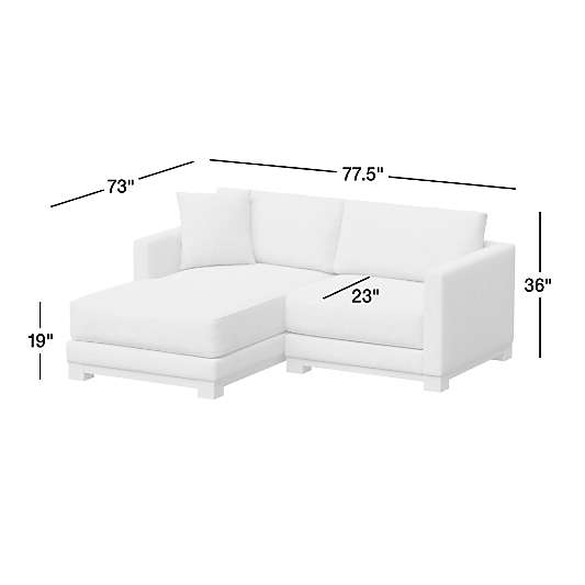 Gather Wood Base 2-Piece Chaise Sectional Sofa