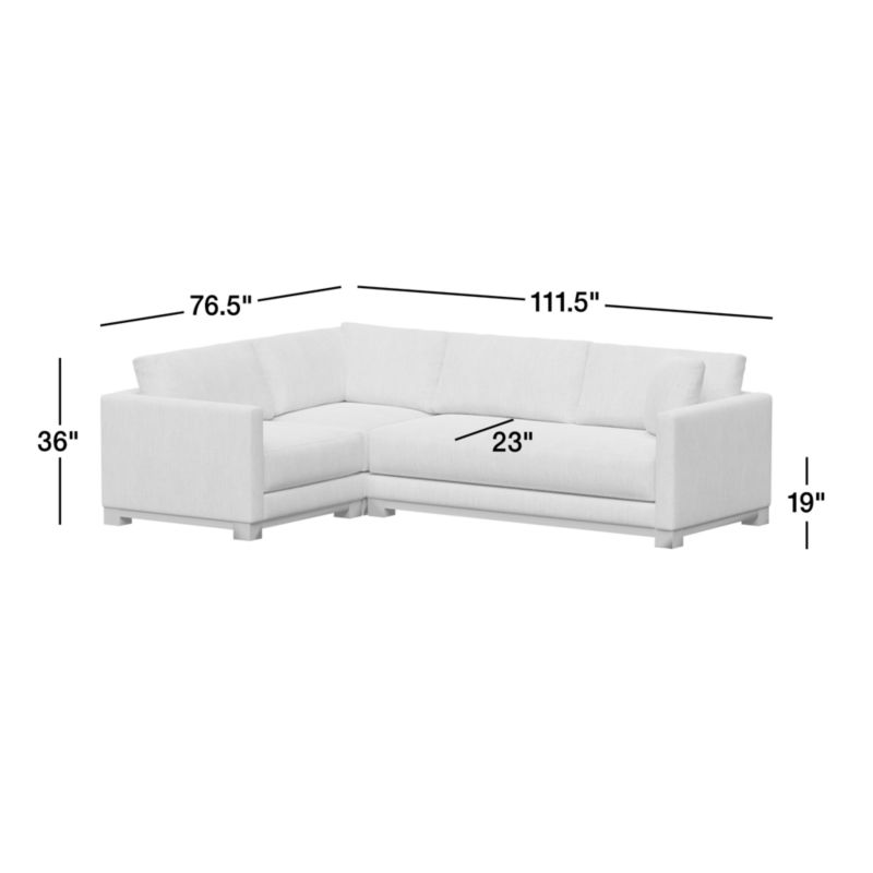 View Gather Wood Base Bench 3-Piece L-Shaped Sectional Sofa - image 3 of 6