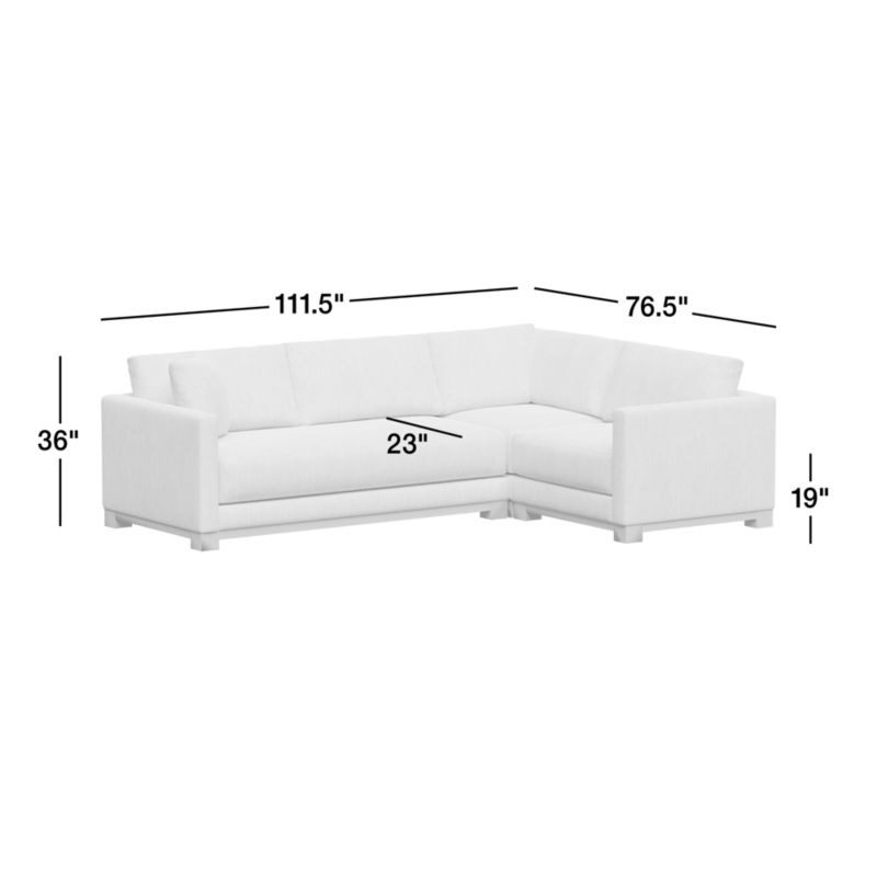 View Gather Wood Base Bench 3-Piece L-Shaped Sectional Sofa - image 3 of 7