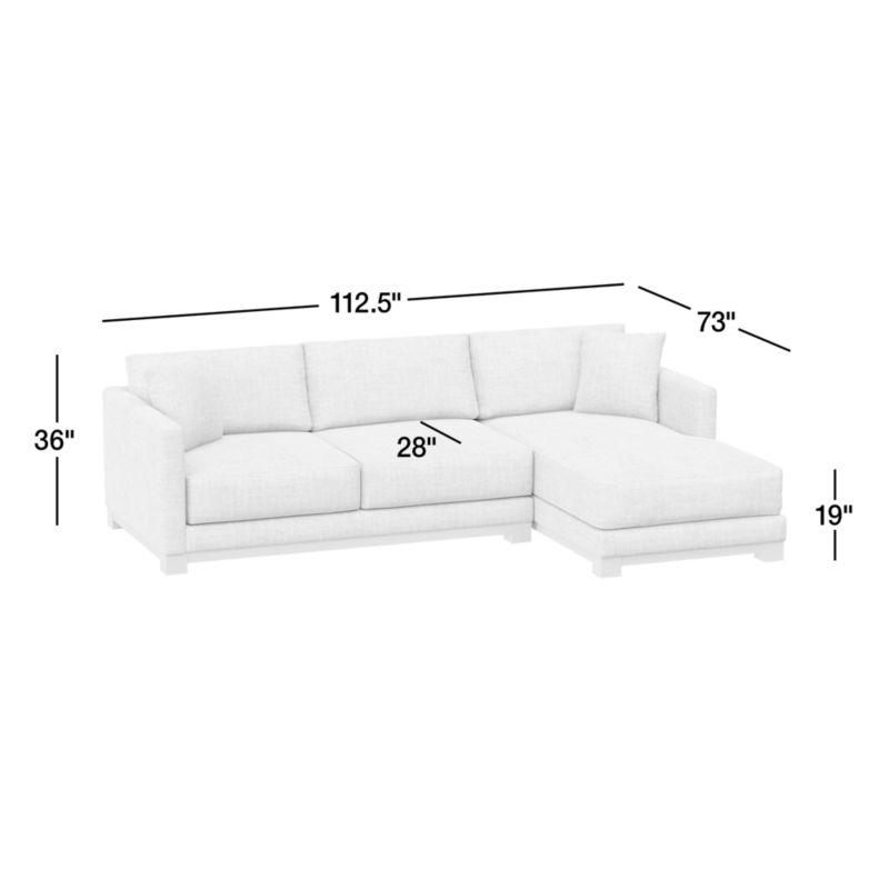 View Gather Deep Wood Base Leather 2-Piece Chaise Sectional Sofa - image 3 of 7