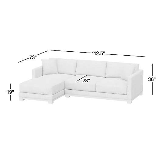 Gather Deep Wood Base Leather 2-Piece Chaise Sectional Sofa