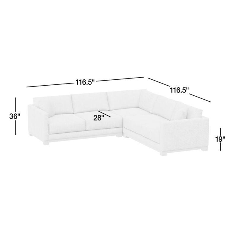 View Gather Deep Wood Base 3-Piece L-Shaped Sectional Sofa - image 3 of 14