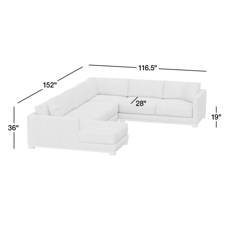 View Gather Deep Wood Base 4-Piece L-Shaped Sectional Sofa - image 3 of 15