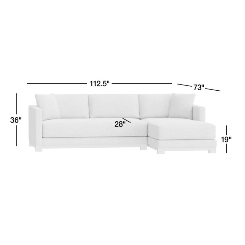 View Gather Deep Wood Base Bench 2-Piece Chaise Sectional Sofa - image 2 of 14