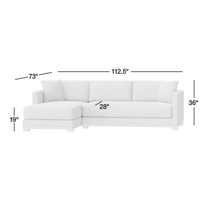 View Gather Deep Wood Base Bench 2-Piece Chaise Sectional Sofa - image 2 of 13