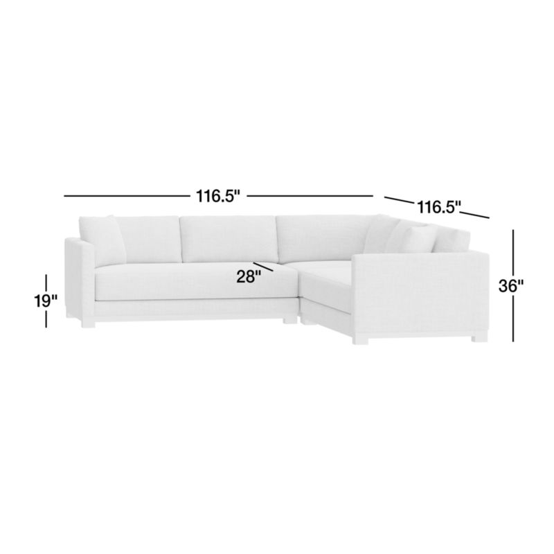 View Gather Deep Wood Base Bench 3-Piece L-Shaped Sectional Sofa - image 2 of 13