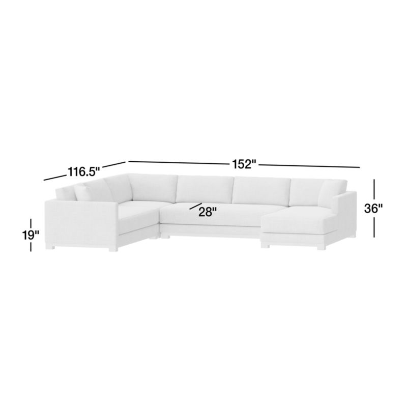 View Gather Deep Wood Base Bench 4-Piece Corner Sectional Sofa - image 3 of 15