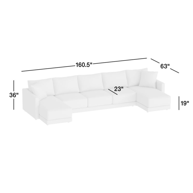 View Gather 3-Piece Double-Chaise Sectional Sofa - image 3 of 11