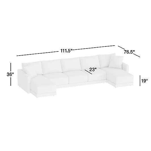 Gather 3-Piece Double-Chaise Sectional Sofa