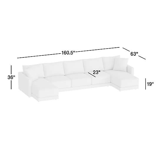 Gather 3-Piece Double-Chaise Sectional Sofa