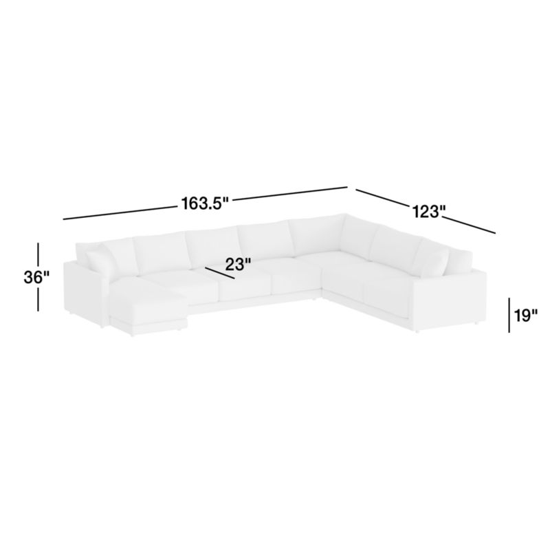 View Gather 4-Piece L-Shaped Sectional Sofa with Chaise Lounge - image 3 of 12