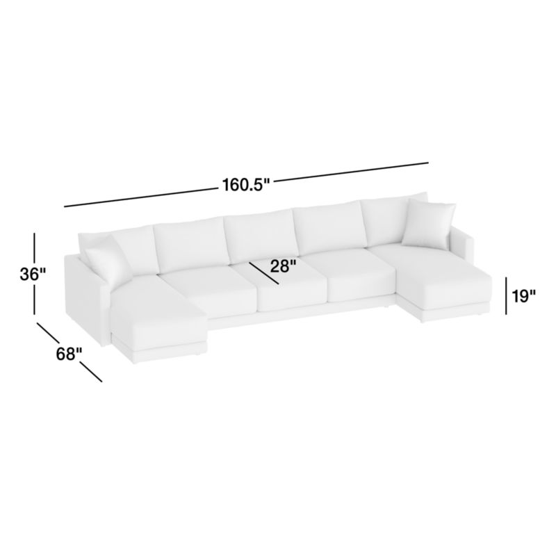 View Gather Deep 3-Piece Double-Chaise Sectional Sofa - image 3 of 11