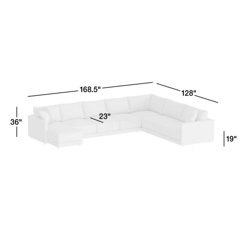 View Gather Deep 4-Piece L-Shaped Sectional Sofa with Chaise Lounge - image 3 of 11