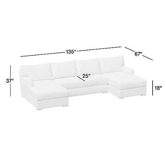 Axis Bench 3-Piece Double-Chaise Sectional Sofa