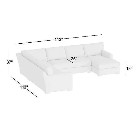 Axis Bench 4-Piece Corner Sectional Sofa with Chaise Lounge