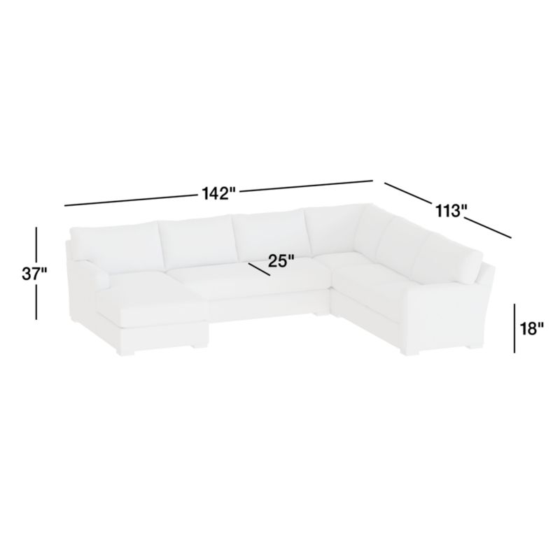 View Axis Bench 4-Piece Corner Sectional Sofa with Chaise Lounge - image 2 of 6