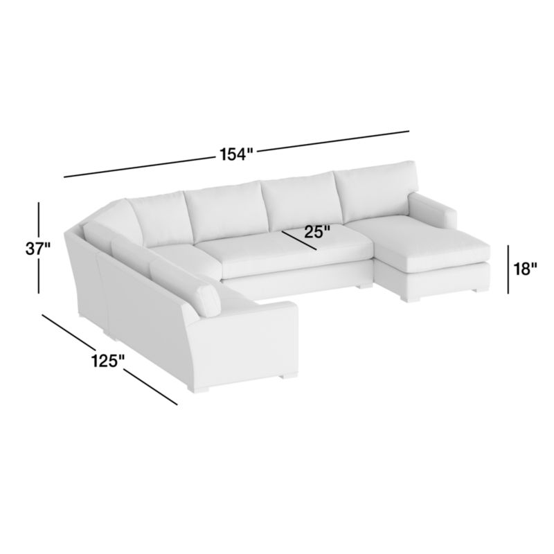 View Axis Bench 4-Piece Wedge Sectional Sofa with Chaise Lounge - image 2 of 6