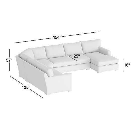 Axis Bench 4-Piece Wedge Sectional Sofa with Chaise Lounge