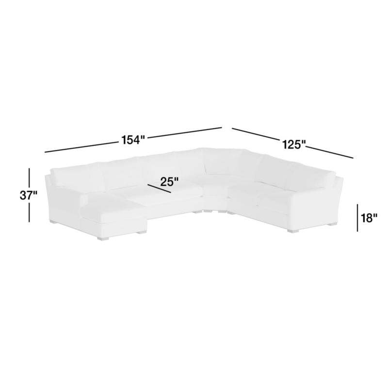 View Axis Bench 4-Piece Wedge Sectional Sofa with Chaise Lounge - image 2 of 6