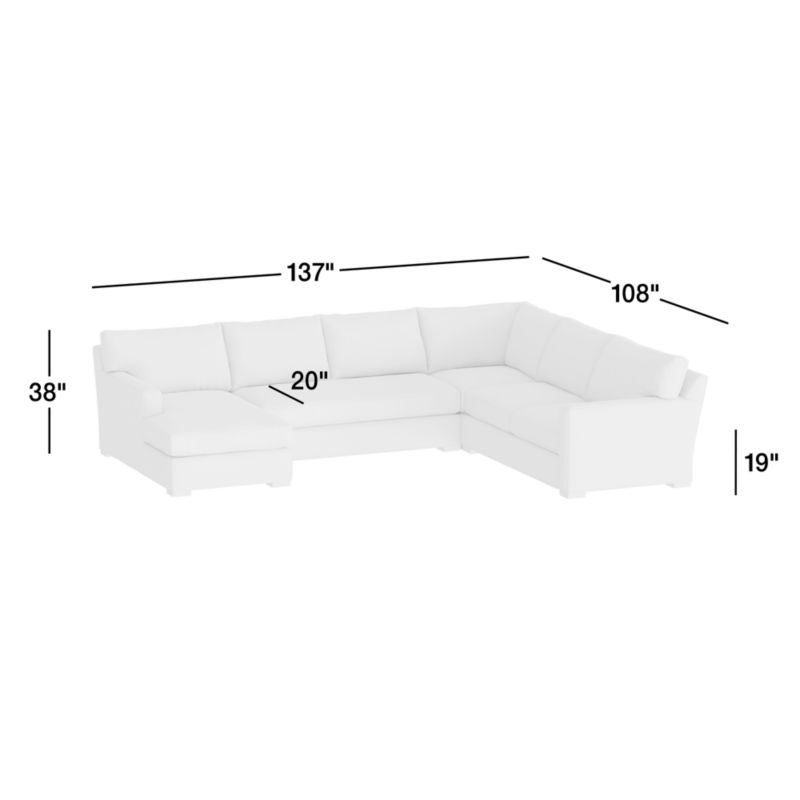 View Axis Classic Bench 4-Piece Corner Sectional Sofa with Chaise Lounge - image 3 of 7