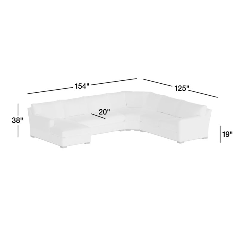 View Axis Classic Bench 4-Piece Wedge Sectional Sofa with Chaise Lounge - image 3 of 7