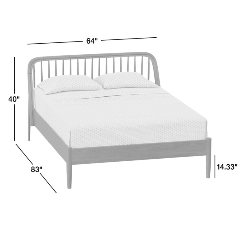 View Bodie Spindle Natural Oak Wood Kids Queen Bed - image 2 of 14