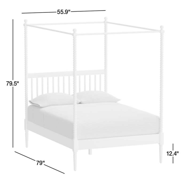 View Jenny Lind White Wood Spindle Kids Canopy Full Bed - image 3 of 10