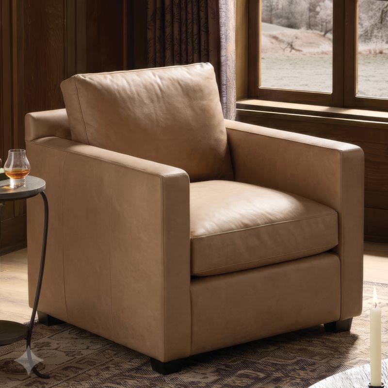 Barrett II 35.5" Leather Track Arm Chair - image 2 of 8