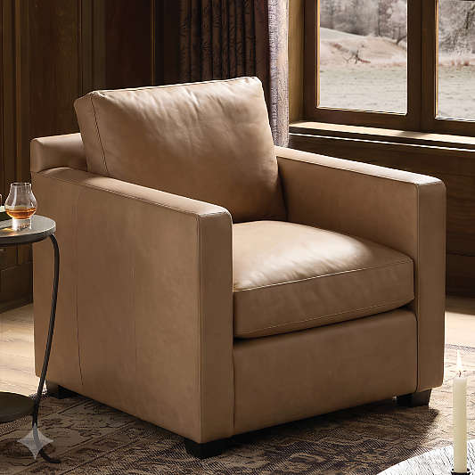 Barrett II 35.5" Leather Track Arm Chair