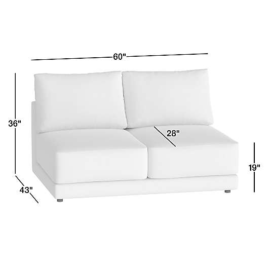 Gather Deep Armless Loveseat Sectional Piece
