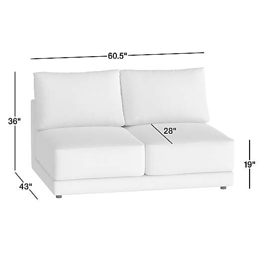 Gather Deep Armless Loveseat Sectional Piece