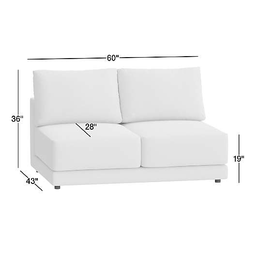 Gather Deep Armless Loveseat Sectional Piece