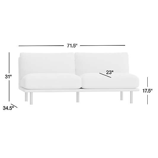 Wells Armless Sofa Sectional Piece