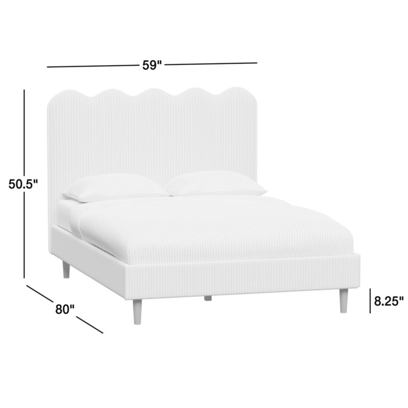Waveland Ivory and Natural Stripe Upholstered Kids Full Bed