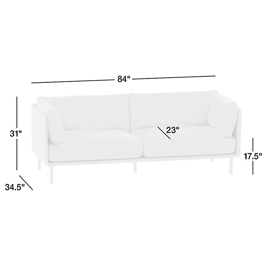 View Wells 84" Leather Sofa - image 4 of 16