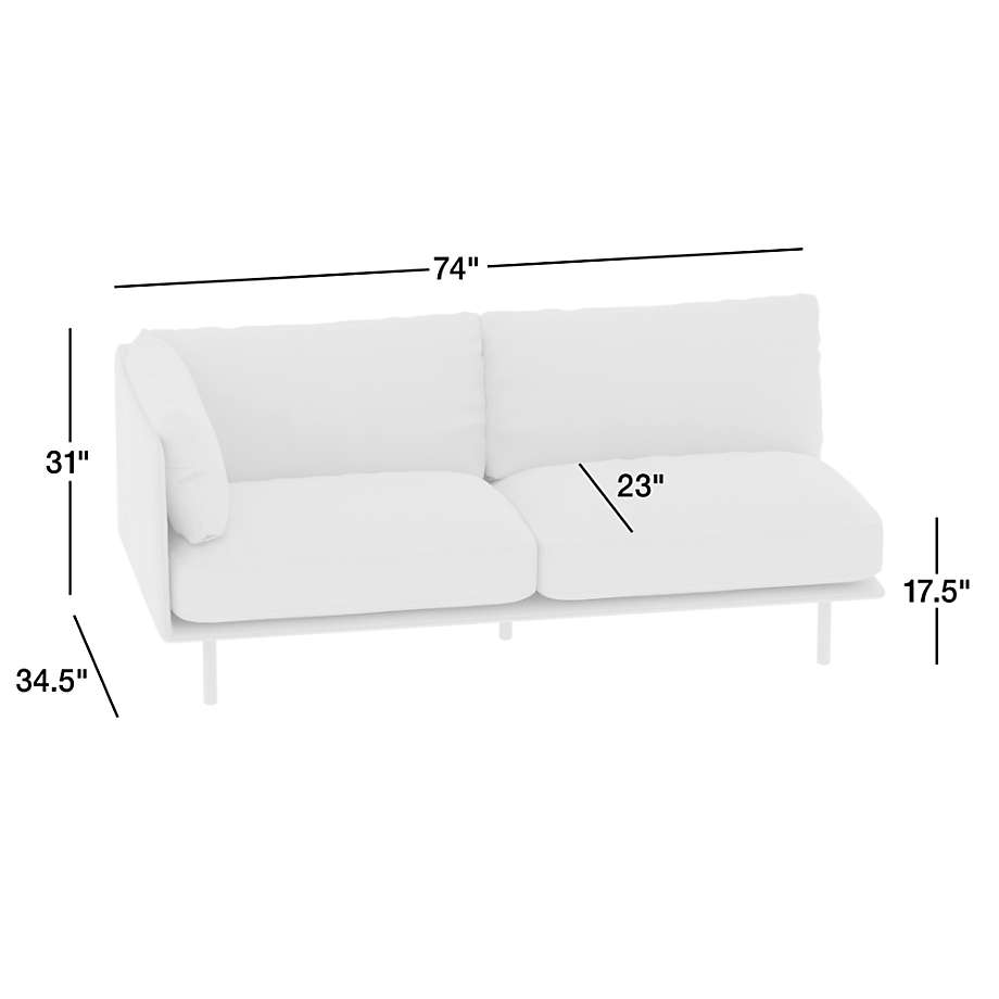 View Wells Leather Left Arm Sofa - image 3 of 8