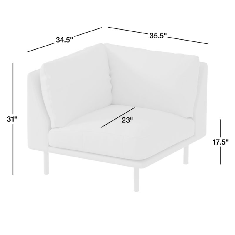 View Wells Leather Corner Sectional Piece - image 4 of 7