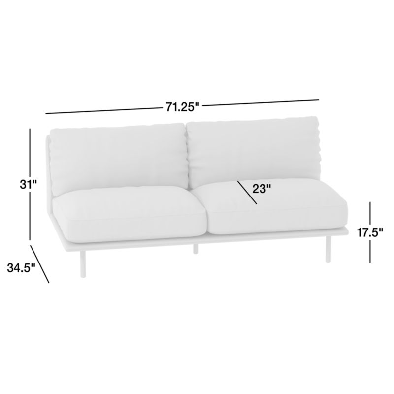 View Wells Leather Armless Sofa - image 4 of 6