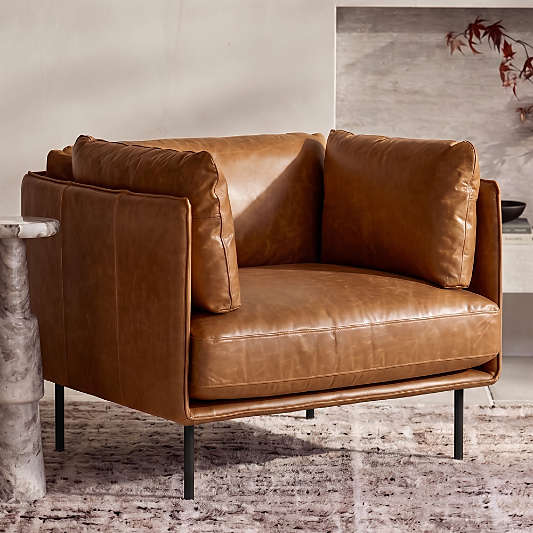 Wells 44.5" Leather Chair and a Half