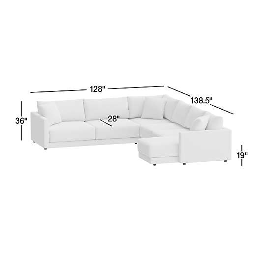 Gather Deep 4-Piece L-Shaped Sectional Sofa