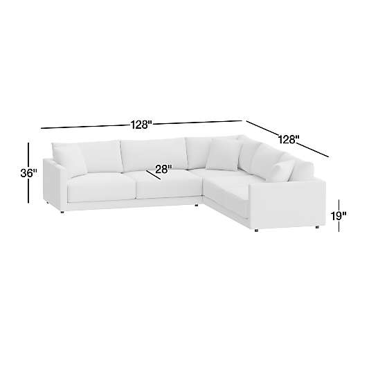 Gather Deep 3-Piece L-Shaped Sectional Sofa