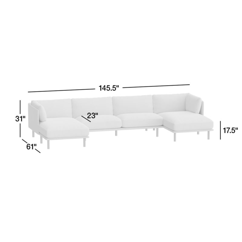 View Wells 3-Piece Double-Chaise Sectional Sofa - image 2 of 6