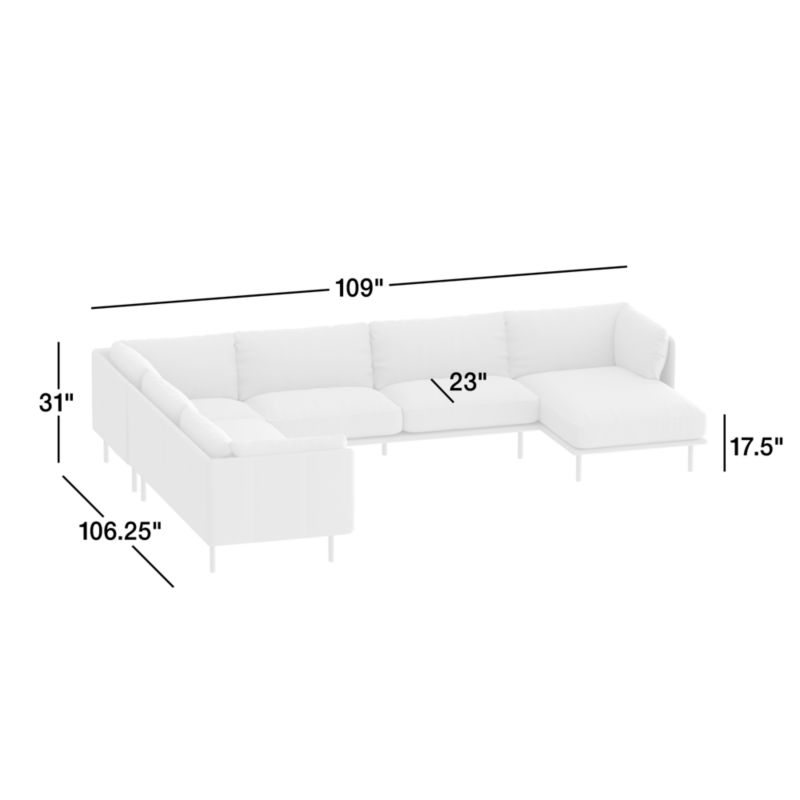 View Wells Leather 4-Piece Corner Sectional Sofa with Chaise Lounge - image 4 of 12