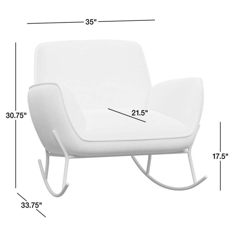 View Tonal Cream Upholstered Nursery Rocking Chair - image 3 of 9