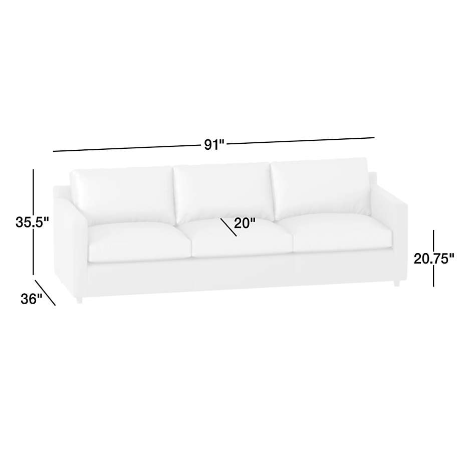 View Barrett II 91" Leather Track Arm Sofa - image 4 of 12