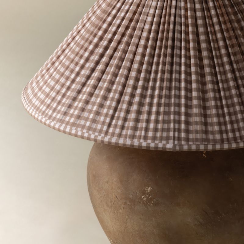 Calabria Table Lamp Gingham Brown Shade 23" - image 4 of 5