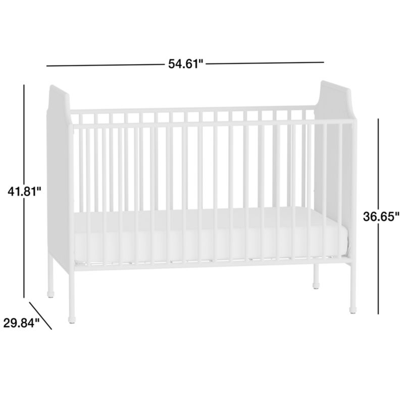 View Heritage Metal and Upholstered Cozy Grey Convertible Baby Crib by Jeremiah Brent - image 3 of 11